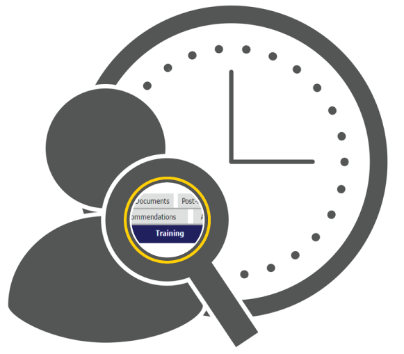 Person icon with reminder to run Protocol Training Reports