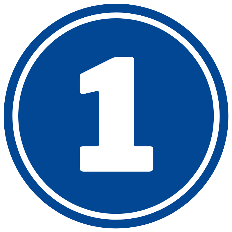 Blue number 1 circle icon