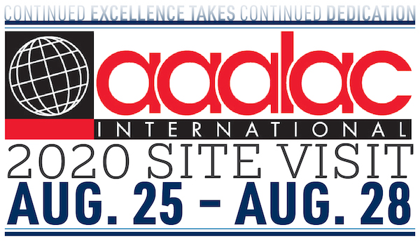 AAALAC 2020 Site Visit Logo with Site Visit Dates