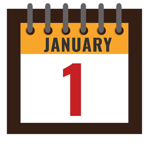 Calendar icon showing January 1