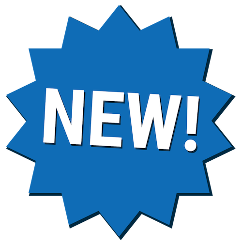 Blue New! burst icon