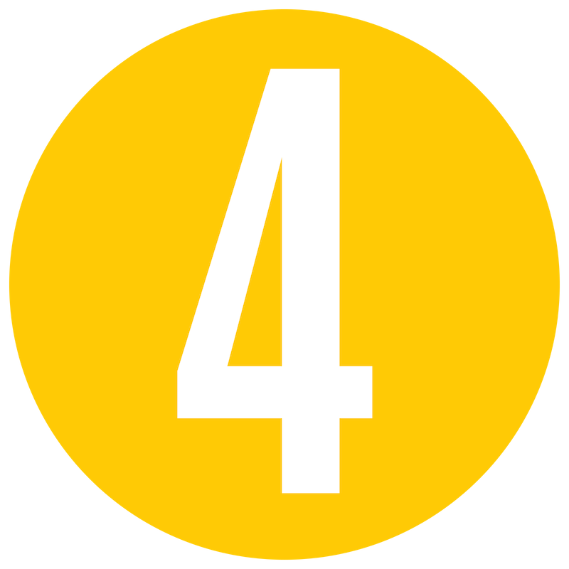 Yellow Number 4 Icon