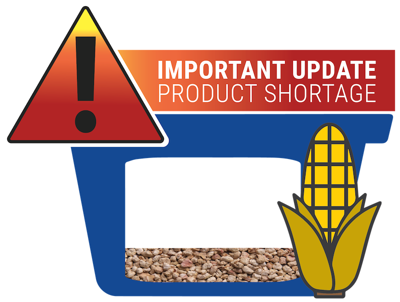 Corn cob bedding product shortage notice icon
