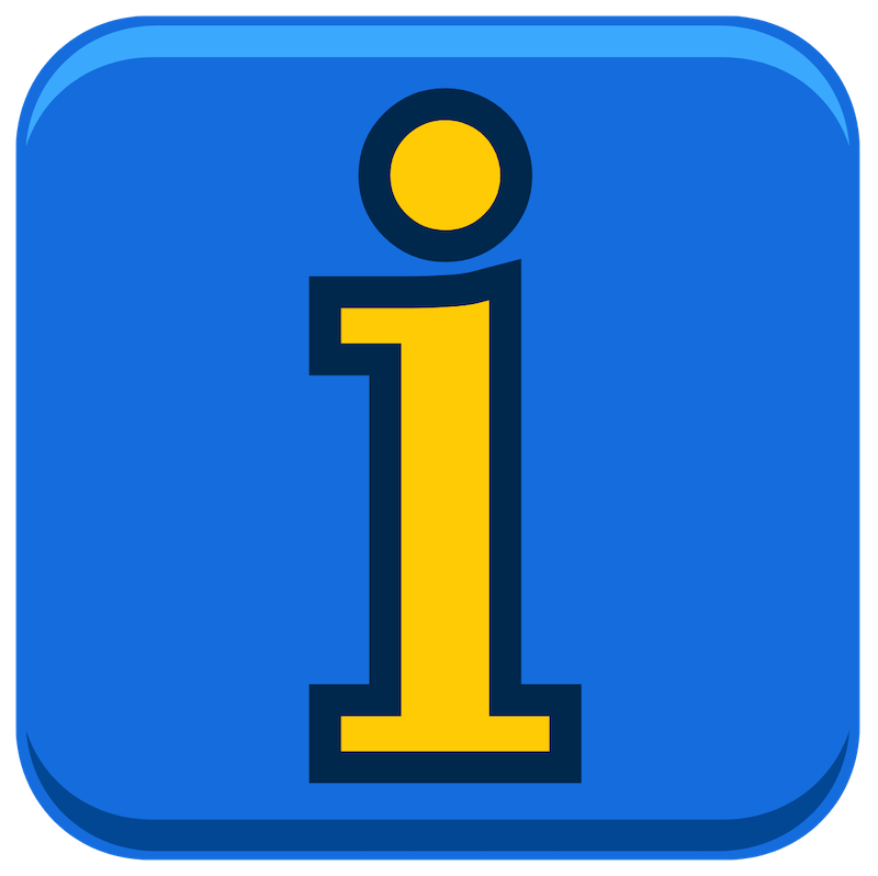 Maize and blue information icon