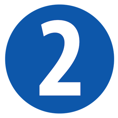 Blue circle icon with the number 2