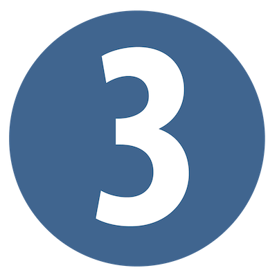 Blue circle icon with the number 3
