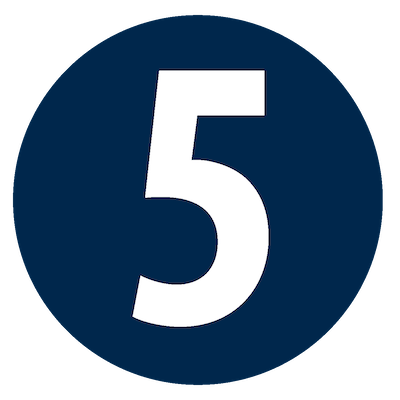 Blue circle icon with the number 5