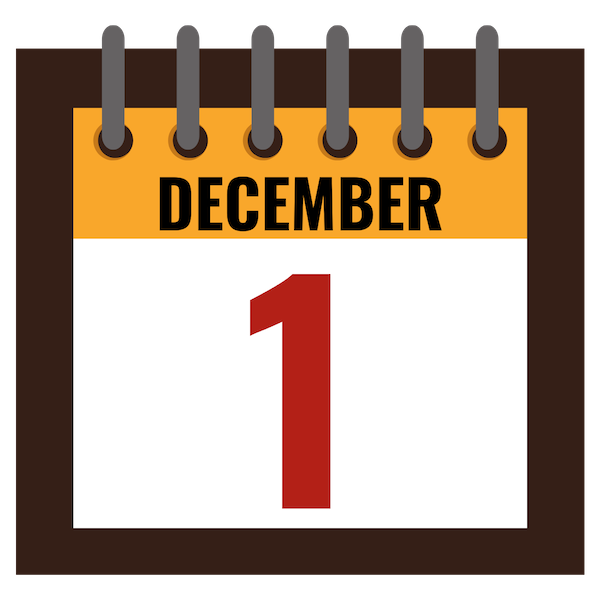 December 1 calendar icon
