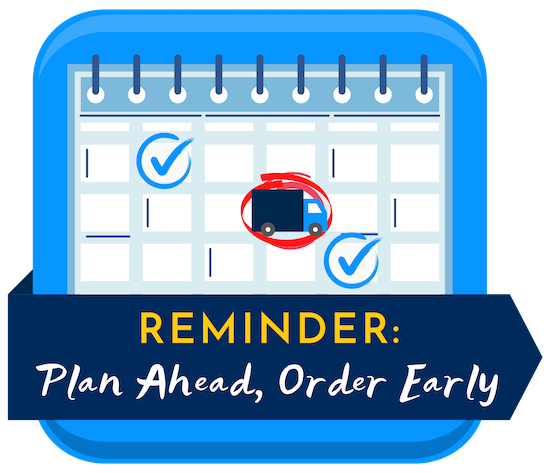 Calendar icon with reminder to plan ahead for animal delivery dates in November 2021