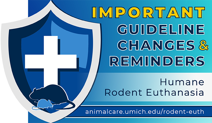 Health shield icon with mouse and rat silhouettes and text reiterating important guideline changes and reminders 