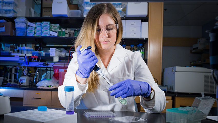 Caitlin O'Connor, Ph.D., is a research fellow in the Narla lab. Credit: Daryl Marshke