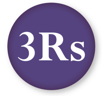 Purple circle with 3Rs text