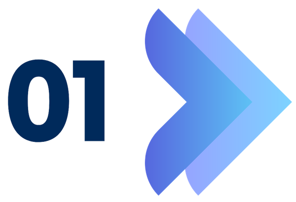 The number 1 with a chevron arrow pointing to the right