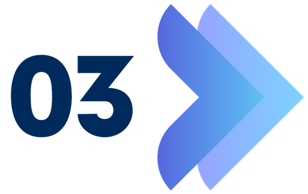 The number 3 with a chevron arrow pointing to the right
