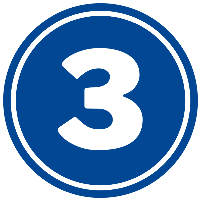 Blue number 3 icon