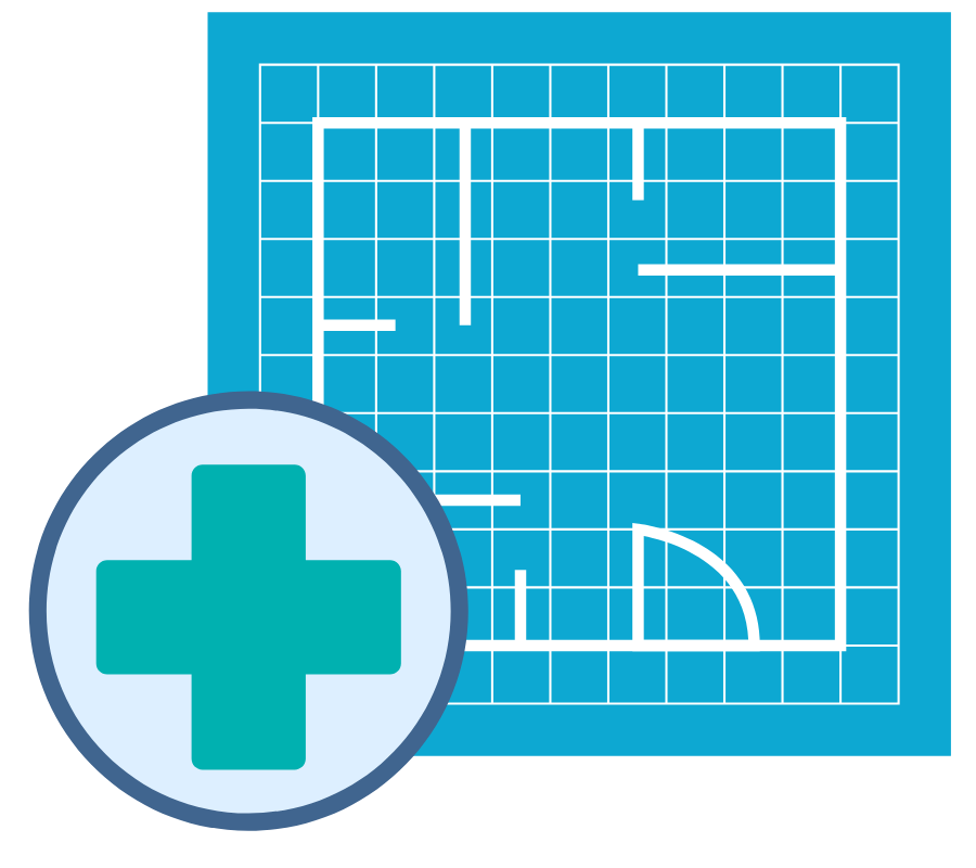 Blueprint icon to safeguard the research environment