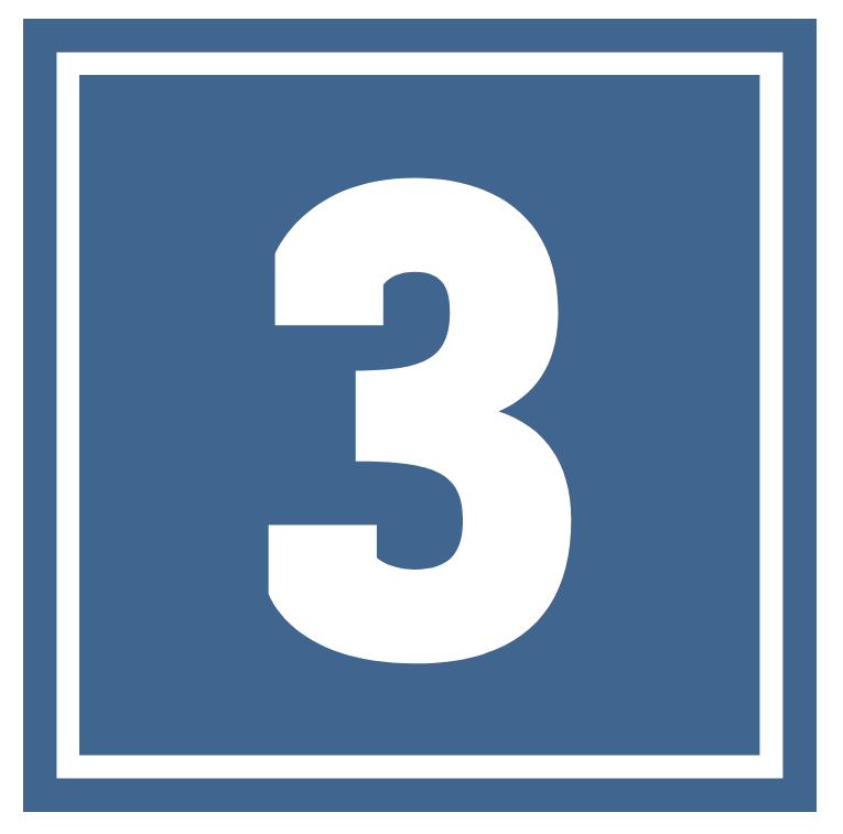Square number 3 icon