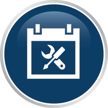 Blue tools and resources icon