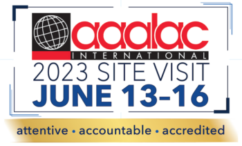 AAALAC International logo with 2023 Site Visit dates underneath