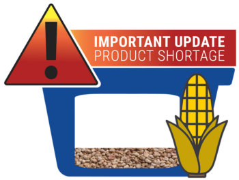 Corn cob bedding product shortage notice icon