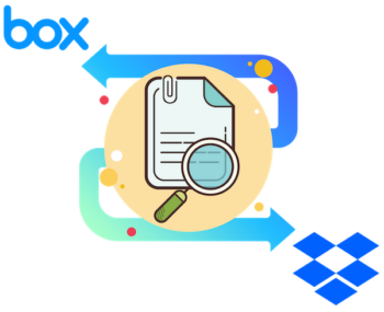 Box to Dropbox document transition icon