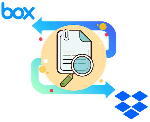 Box to Dropbox document transition icon