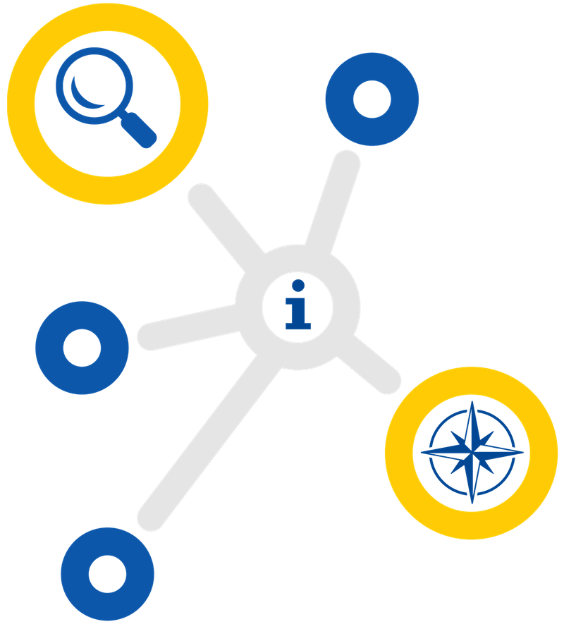 Connecting information dots icon