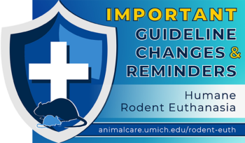 Health shield icon with mouse and rat silhouettes and text reiterating important guideline changes and reminders