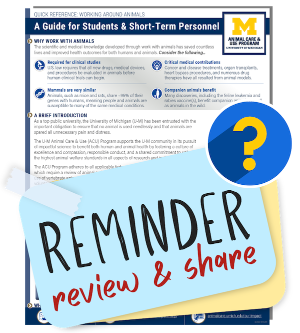 Screenshot of QR Sheet for Students &amp;amp; Short-Term Personnel with sticky note reminder to review and share document