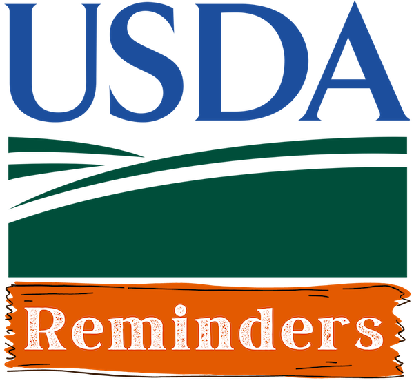 USDA logo with orange Reminders banner below