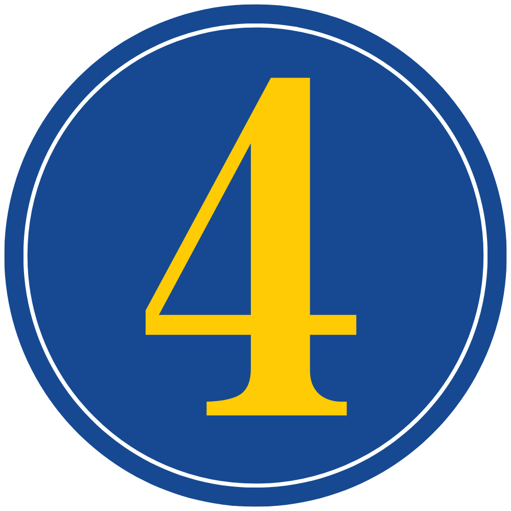 Number 4 circle icon
