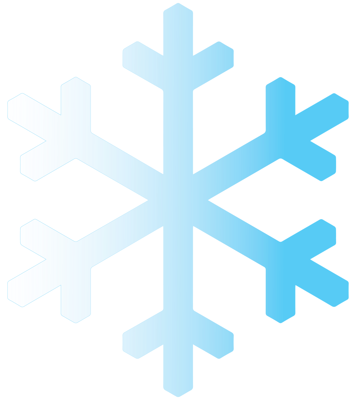 Gradient blue and white snowflake icon
