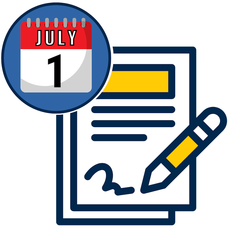 Document icon with July 1 calendar reminder for COI disclosure