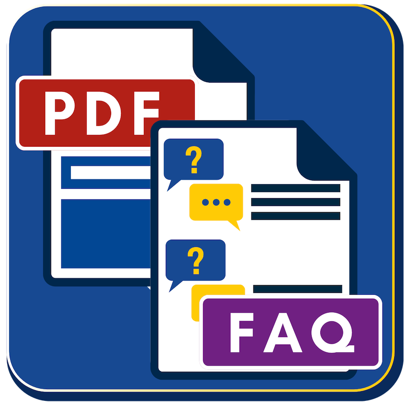 PDF and FAQ document icon