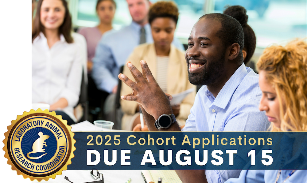LARC certification emblem over stock image of staff members having discussion. 2025 LARCC Program Cohort Applications Due Friday, August 15