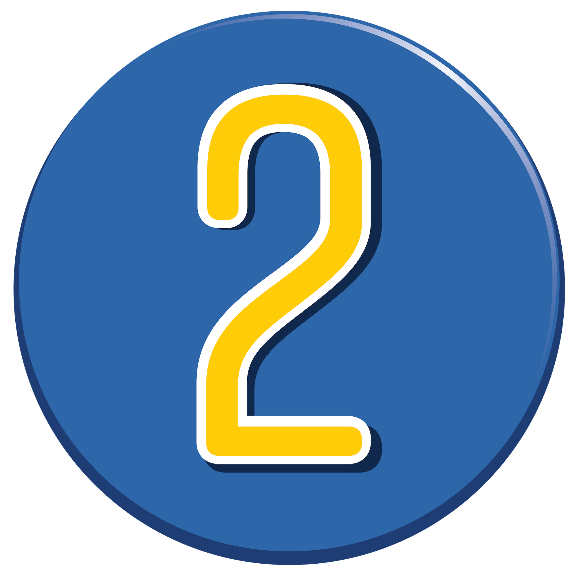 Round number 2 icon