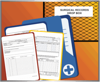 Medical records icon with Surgical Records Drop Box image