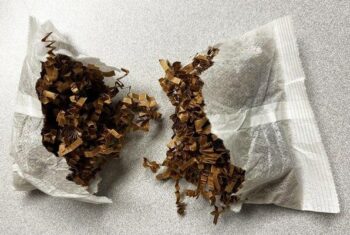Image demonstrating how an Enviropak should be ripped into two pieces prior to placement in any mouse cage