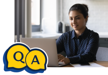 Image of young woman at computer with superimposed Quality Assurance Team text treatment