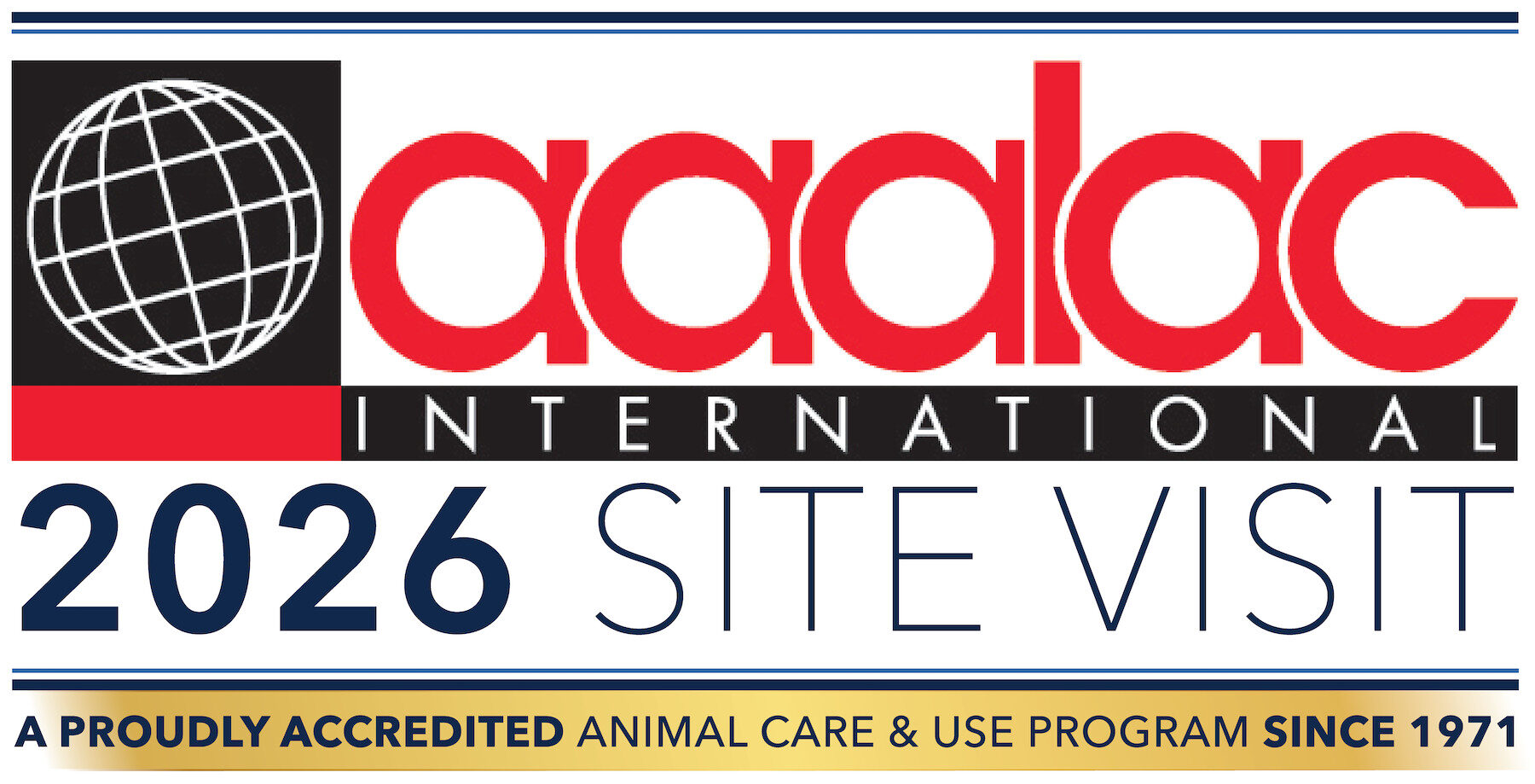 AAALAC International logo with 2026 Site Visit text underneath