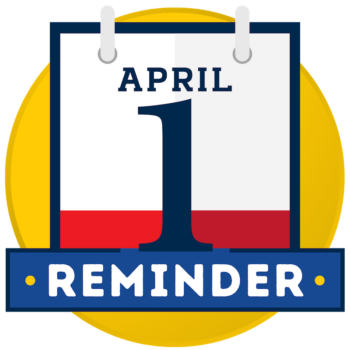 April 1 calendar reminder icon