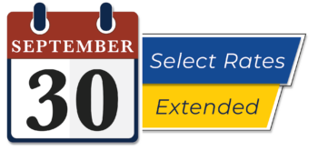 September 30 calendar icon with Select Rates Extended text banner