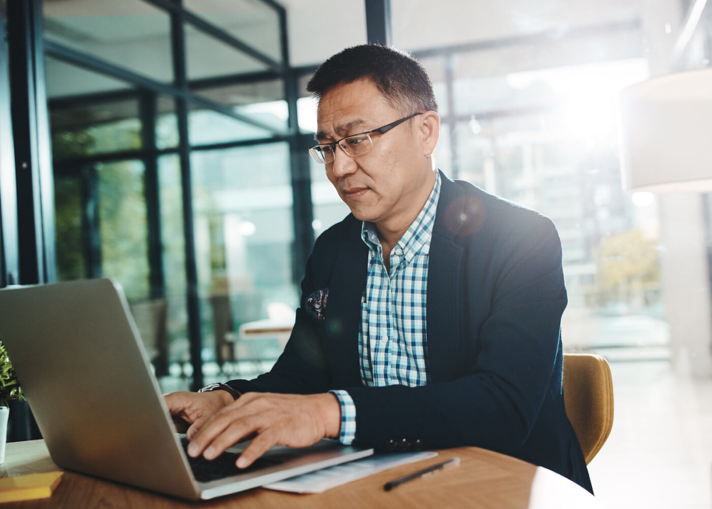 Man sitting at computer