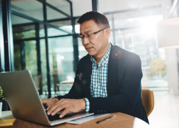 Man sitting at computer