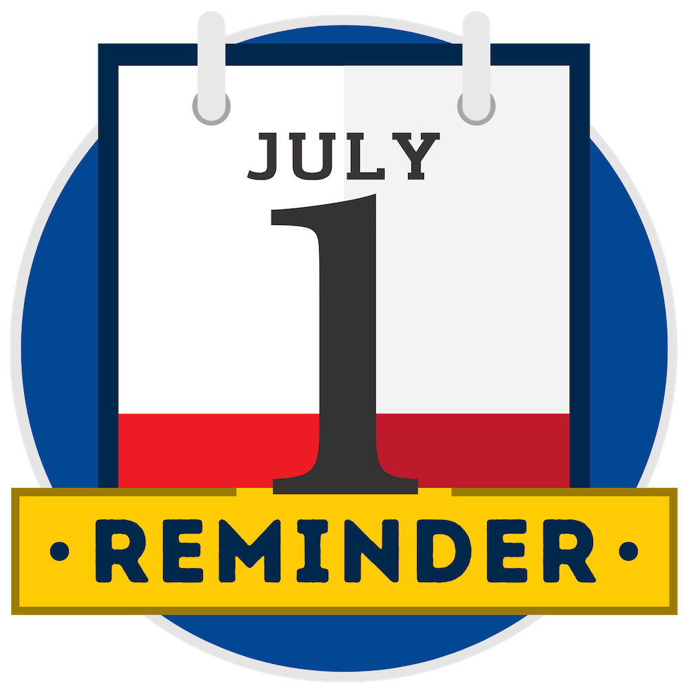 July 1 calendar reminder icon