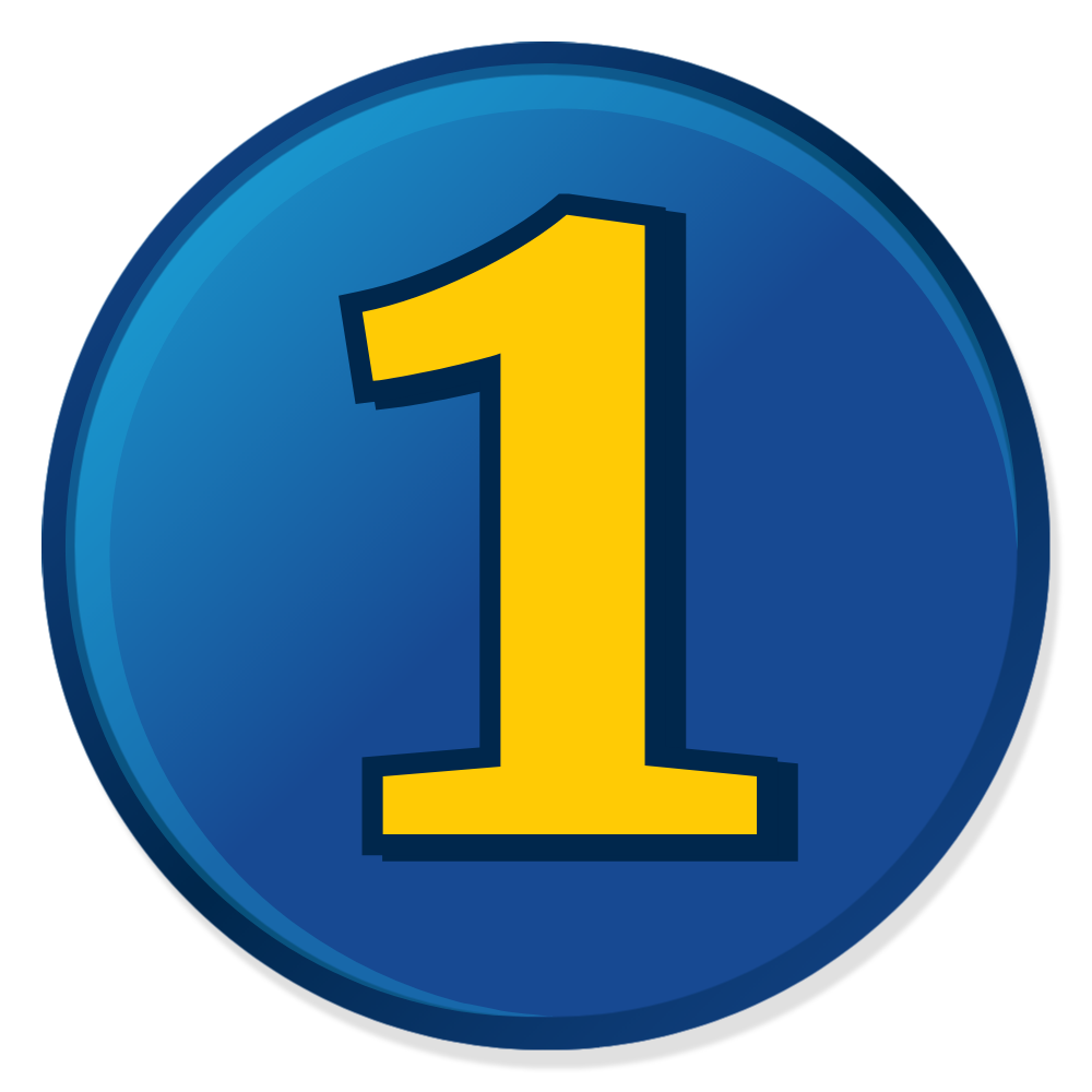 Round number 1 icon