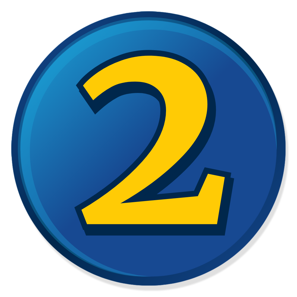 Round number 2 icon