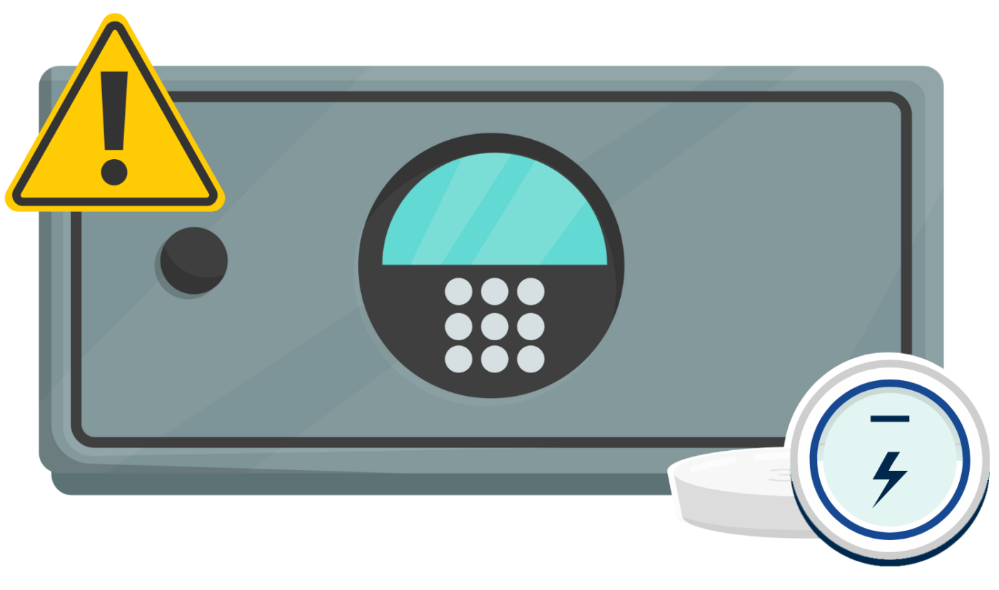 Safe and batteries icon