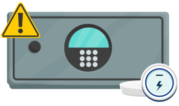 Safe and batteries icon