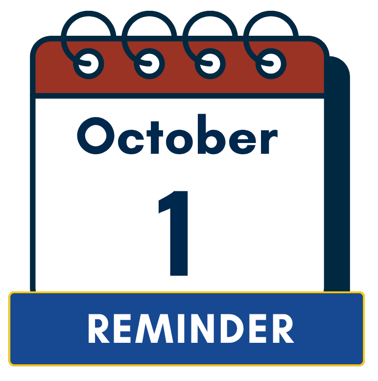 October 1 calendar reminder icon